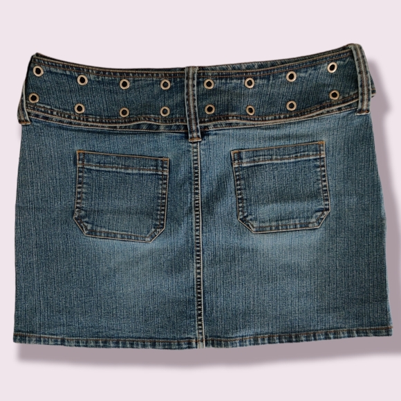 NWOT No boundaries Stretch Blue Jean Skirt with Belt Juniors Size 13 - Picture 2 of 9
